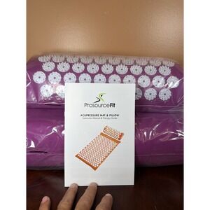 ProsourceFit Acupressure Mat and Pillow Set Purple White Spikes Back Neck Relief